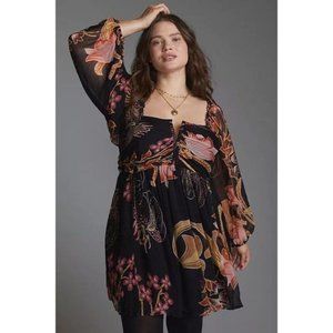 NWT Anthropologie Let Me Be Babydoll Mini Dress 2X Plus Size
